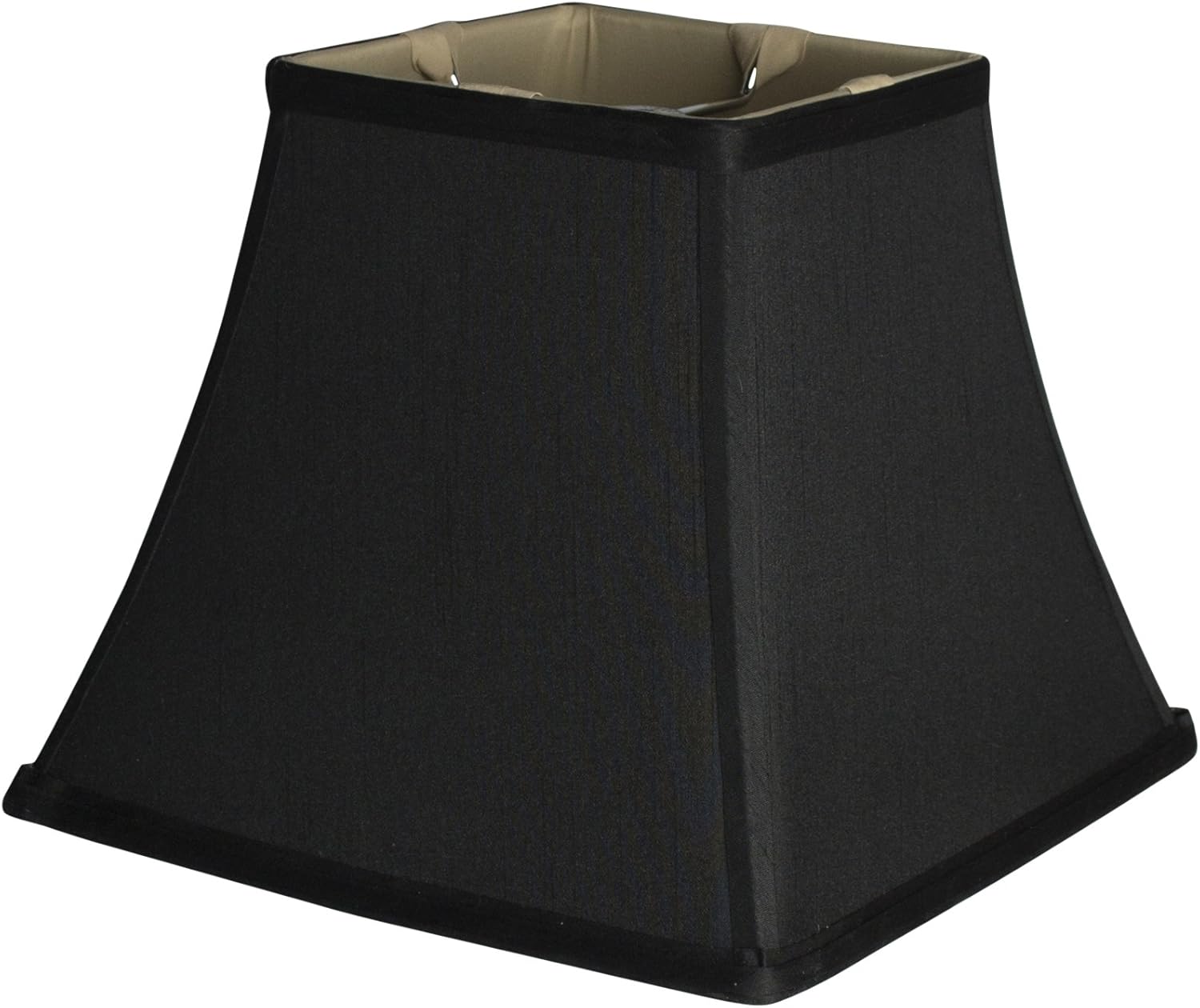 Urbanest Square 5.25x9x8" Softback Bell Lampshade, Black, Faux Silk, Spider