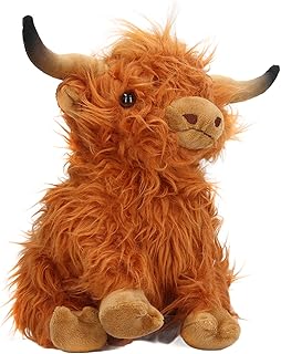 Highland Cattle Plush Toy,Simulation Highland Cow Plush Toy Lifelike Cute Soft Stuffed Animal Doll for Gifts Decoration 9.1in