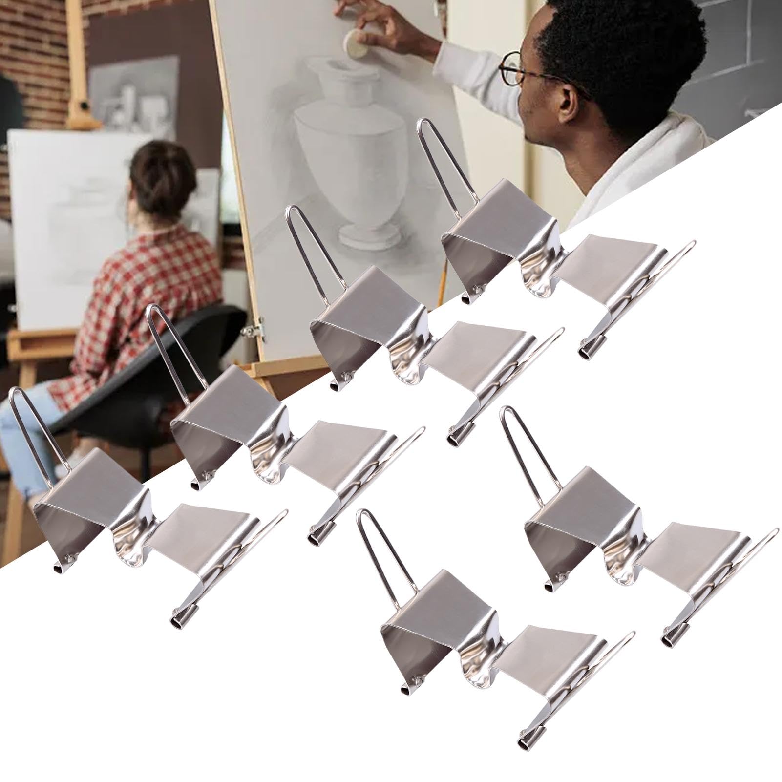 5x Edelstahl-Leinwand-Clips – Klemmen Für Nasse Leinwände, Bilderrahmen & Malbretter – 6 Cm