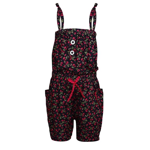 Arshia Fashions Girls Knee Length Cotton Jumpsuit