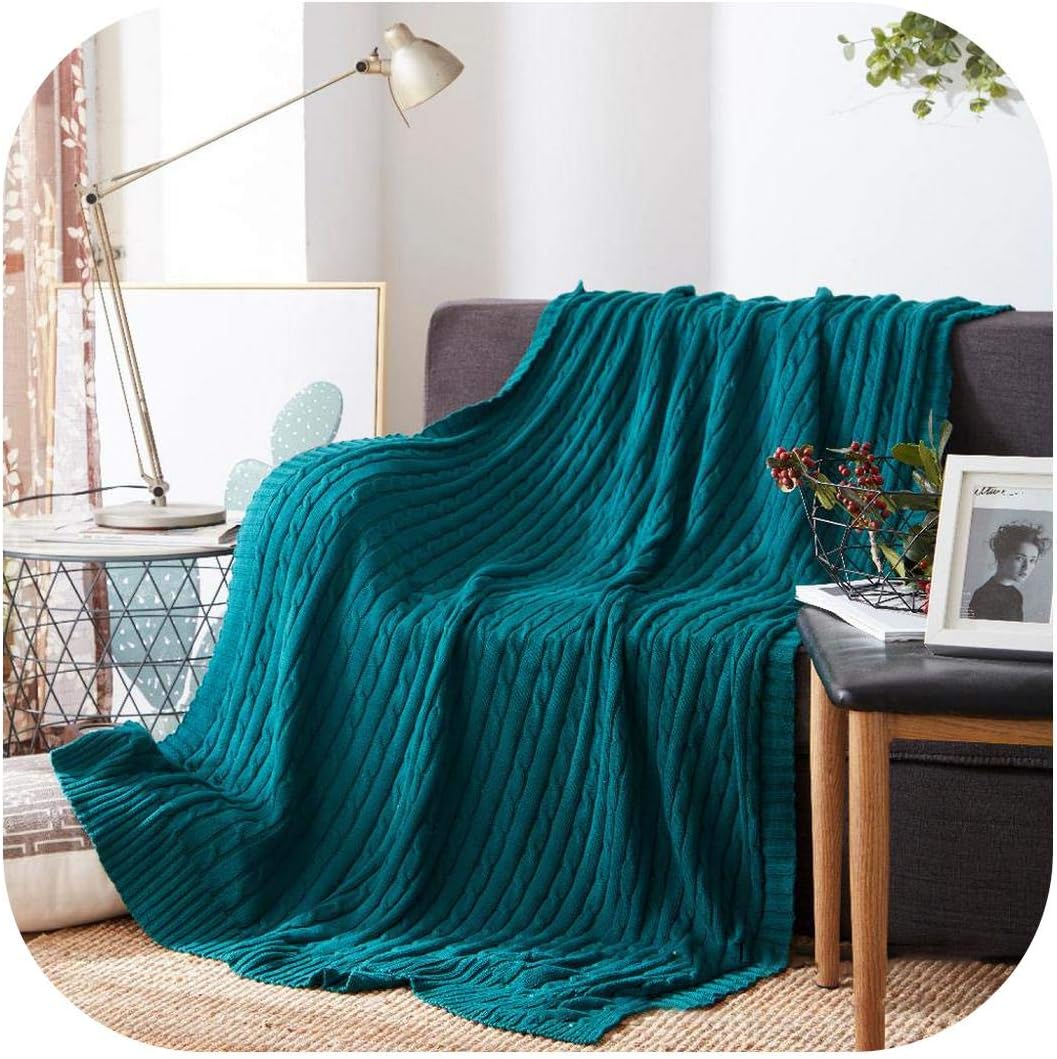 Amazon.co.jp 120 * 180CMニットスロートラベルブランケットグレーイエローブラックグレーソファスローブランケット