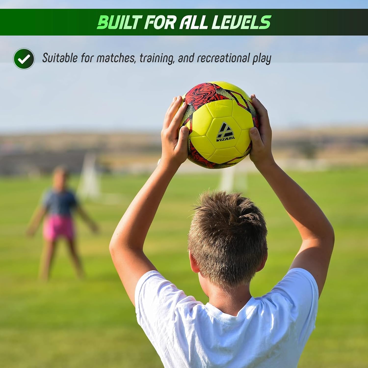 VIZARI Toledo Soccer Ball | Outdoor Training and Fun Play Football for Boys, Girls, Youth & Toddler | Ideal for All Skill Levels (Pack of 1, 6 & 12)