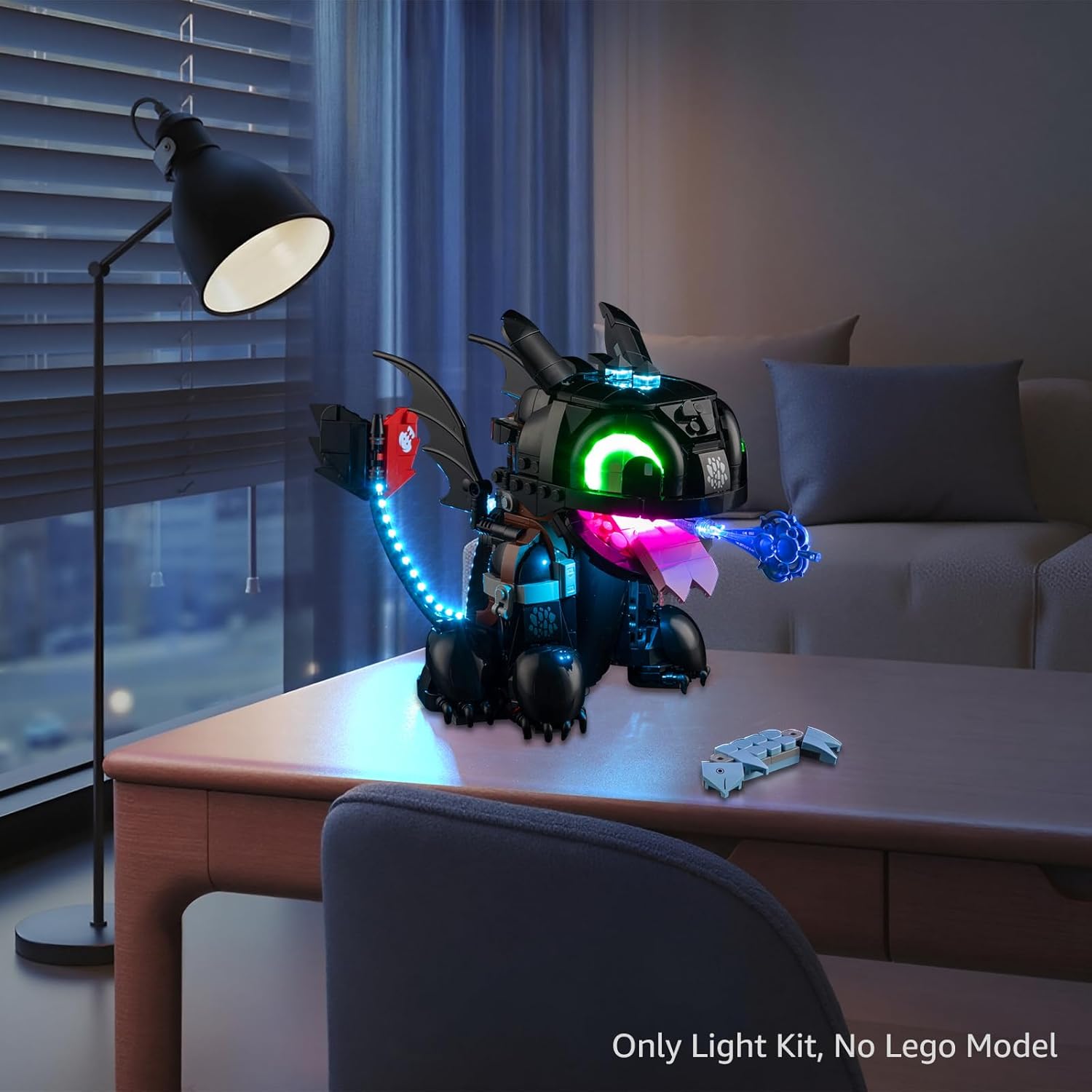 Kyglaring LED Light Kit Compatible with Lego How to Train Your Dragon: Toothless 10375 Building Blocks, Upgraded Original Movie Sound, Lighting Accessories for Lego 10375 Model Set, Lights Only
