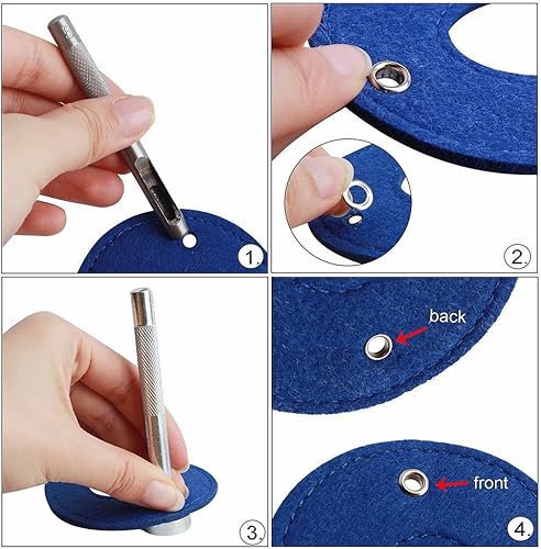 Miniatura 2 de 400 unidades, 10 colores, ojales de metal de 0.197 in y ojales con caja de almacenamiento de herramientas de instalación para ropa, zapatos, bolsa,