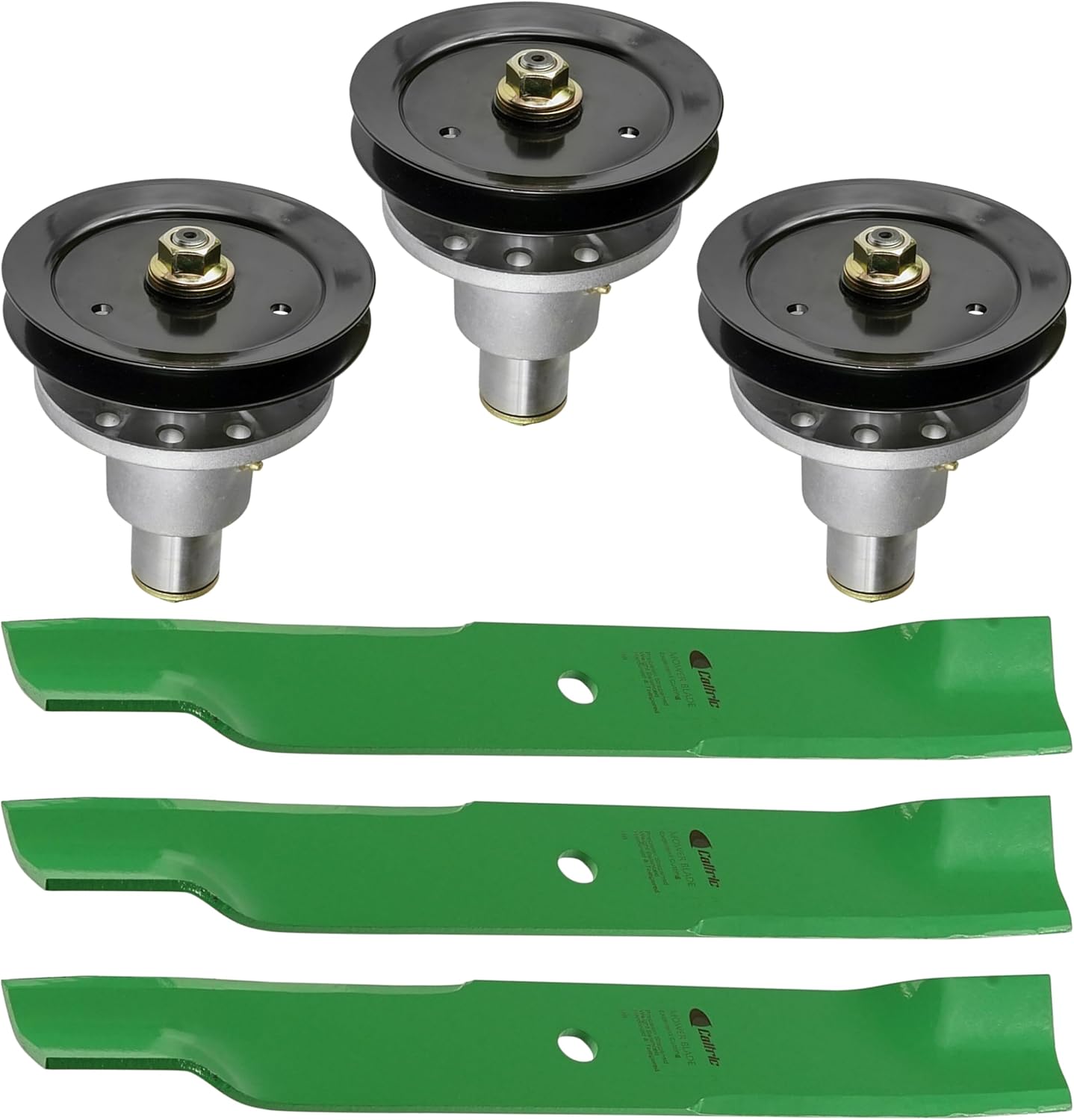 Caltric 103-1140 1-633482 103-6584-S 103-2528 103-8075 1-633483 52" 60" 72" Deck Spindle with Pulley & High-Lift Blade Compatible with Exmark FMD524 FMD604 TR23KC TT20KC Lazer Z LZ20 23 25 26