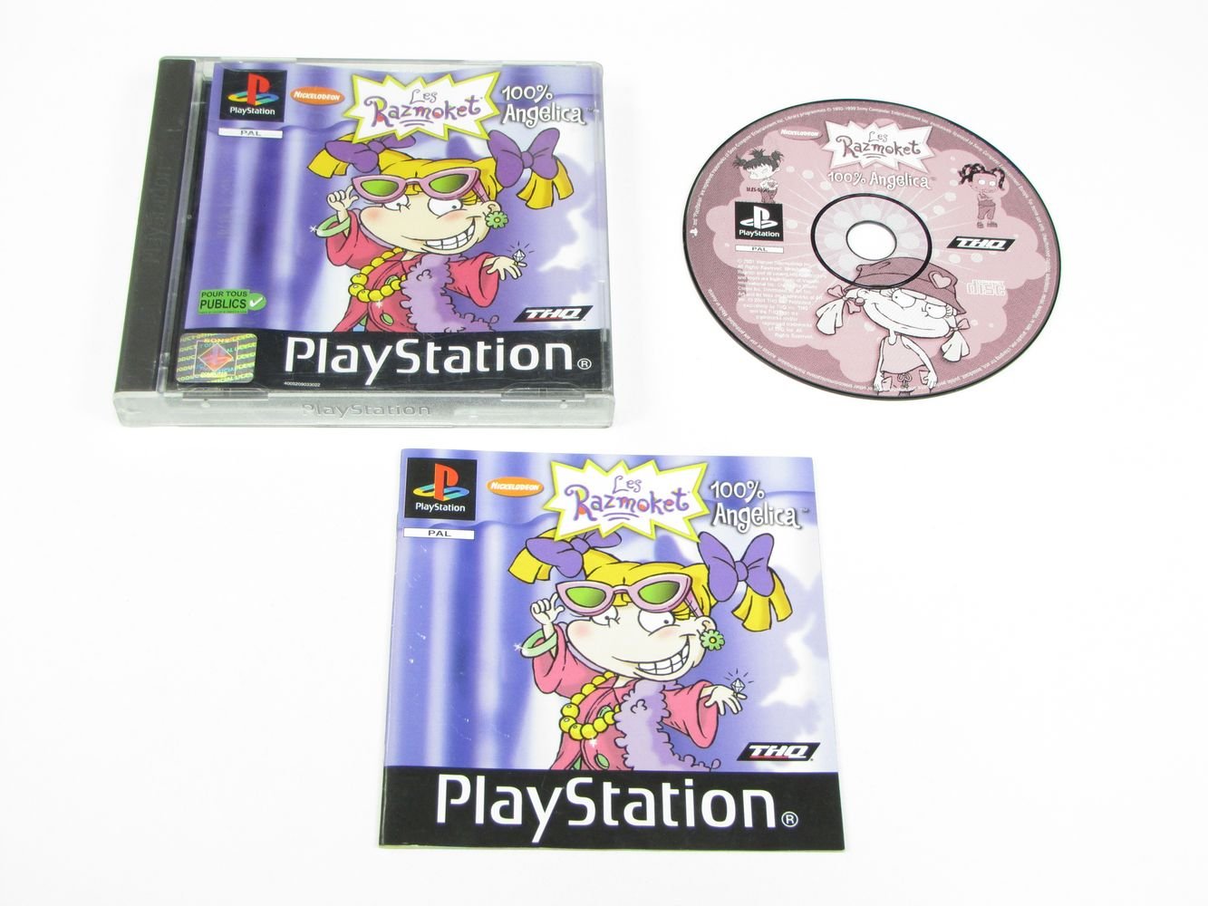 Les Razmoket : 100% Angelica – PS1 – Sans Jaquette Avant, Jeu FR En Très Bon état