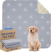 Vista 9 de PJYuCien Alfombra lavable para perro para corralito de juegos, 36”x 36”, almohadillas reutilizables para orina de cachorros a prueba de fugas