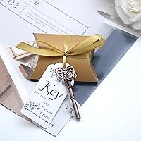 Vista 6 de Aokbean 50 juegos de abrebotellas con llave de esqueleto con caja de dulces, recuerdos de fiesta de boda, recuerdo para invitados, tarjeta de regalo