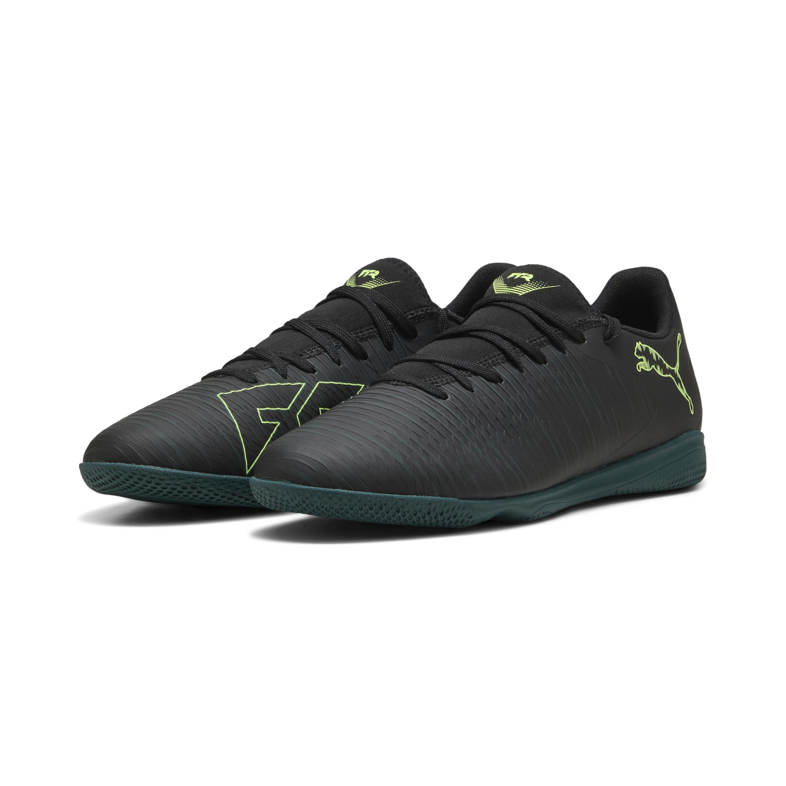 Puma Future 8 Play IT Soccer Shoe Unisex, Puma Black-Fizzy Light-Green Terrain, 10