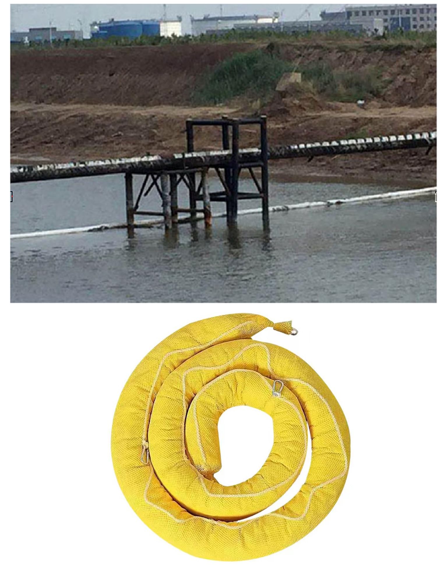 Ölbindemittel mit Schnellverbindern - Hochleistungsfähiges Polypropylen-Schmelzblasvlies, wasserabweisend, schnell einsetzbar zur raschen Eindämmung von Ölverschmutzungen auf Wasser und Land