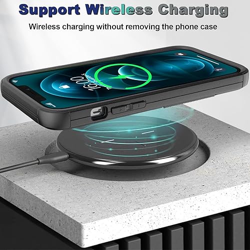 Miniatura 7 de Funda para iPhone 12, 2 protectores de pantalla de vidrio templado, 10 pies a prueba de caídas, antideslizante, a prueba de golpes, para iPhone 12