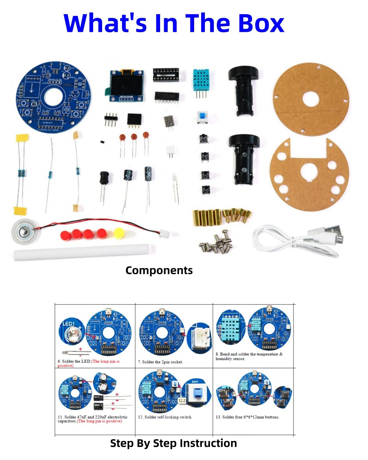 DIY Luftbefeuchter Lötbausatz, Luftbefeuchter Löt Bausatz Erwachsene mit OLED Display, Temperatur, Luftfeuchtigkeitsanzeige, Timer, Lötbausätze Kit, Elektronik Bausatz Löten für Kinder und Anfänger