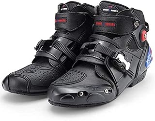 Botas De Motocicleta Masculinas De Corrida Armadas Pesadas Para Motocross-on-road Botas Macias, Botas De Cano Curto Botas De Piloto, Botas De Moto,Preto,47 UE,incomparable123