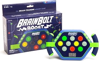 Educational Insights BrainBolt Boost - Memory Game with Light and Sound, Electronic Brain Games, Single Player Brain Teasers for Kids, Hand Held Games for Kids 4-8