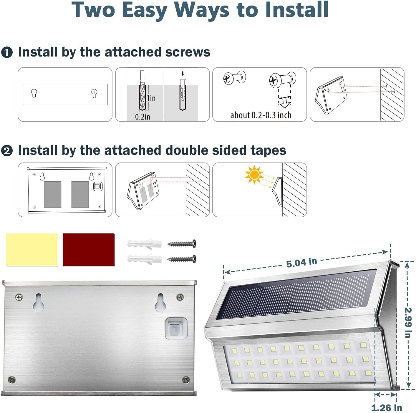 Limited Discount JACKYLED 10 Pack Solar Step Lights Outdoor 30 Bright LED Cool White Stainless Steel Solar Fence Lights with 1600mAh Battery Waterproof Dusk to Dawn LED Deck Lights for Stair Yard (White Light)