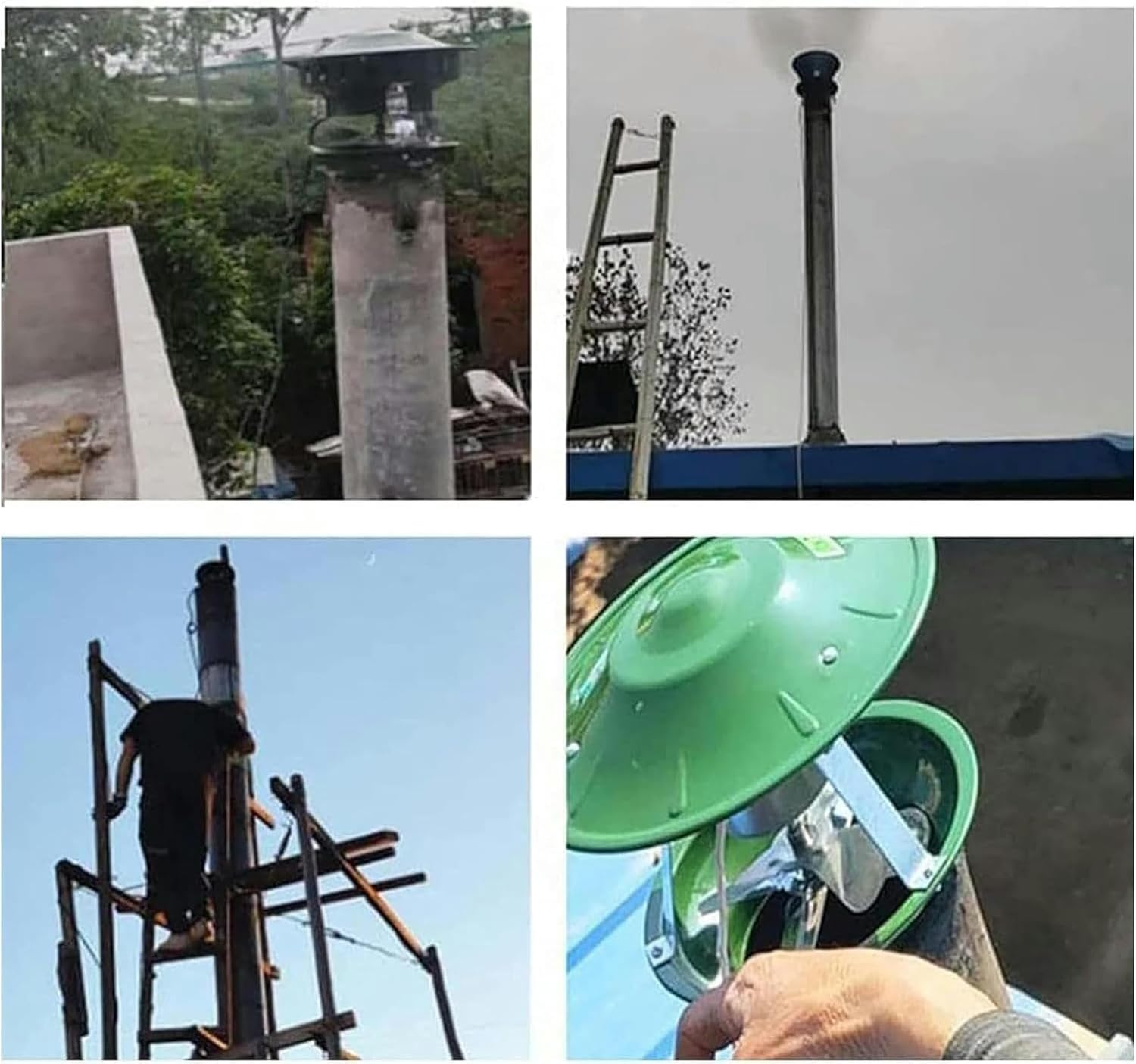 AMNOOL Chimney Fireplace Fan, 60W Chimney Fan, Chimney Smoke Evacuator, Fireplace Exhaust Fan Flue Fan Chimney Draft Inducer (Size : C)-1