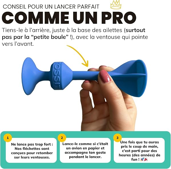 TOSSIT Jeu Fléchette Ventouse, Pétanque Intérieur Extérieur pour Sol et Mur, Silicone Puissant et Durable, Starter Pack, Rouge Cyan - 4