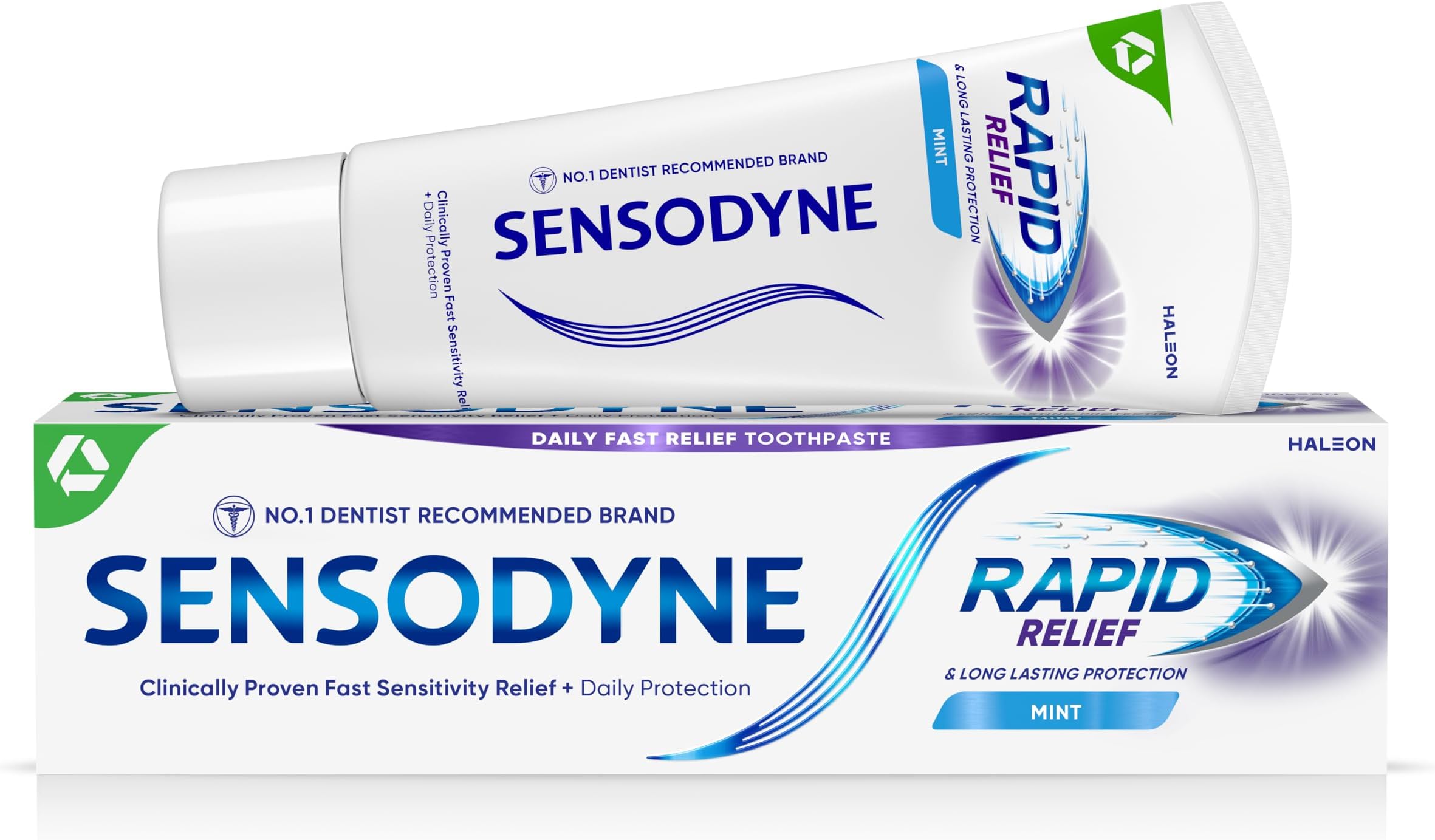 Sensodyne Rapid Relief Toothpaste, Daily Fast Relief Sensitive Toothpaste for Sensitive Teeth, Original Mint Flavour, 75ml