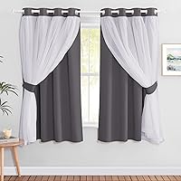 Vista 7 de PONY DANCE Paño de cortina opaca de gasa con alzapaños agregados