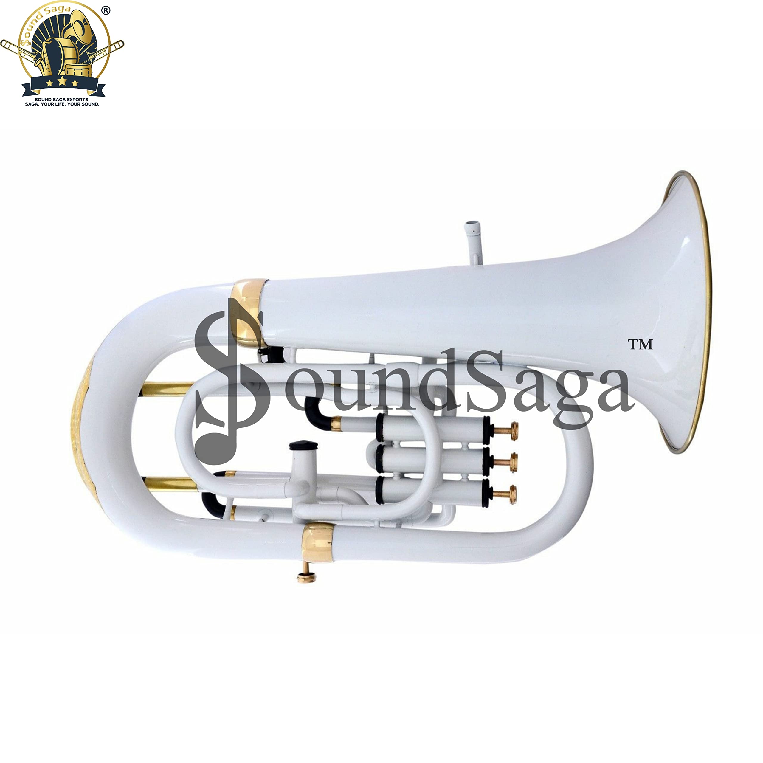 eufonium 4 zawory, skok BB, jakość premium w tym ustnik i futerał (biały)