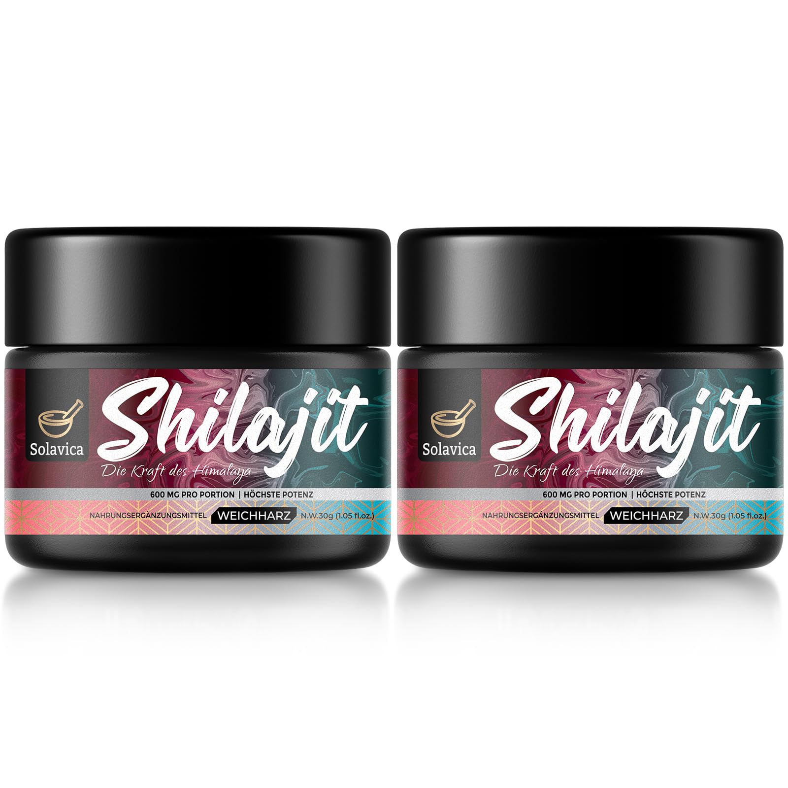 Shilajit Harz - Original Himalaya Shilajit mit Fulvinsäure und Spurenmineralien, Vegan & Ohne Zusätze,30g (2er Pack)