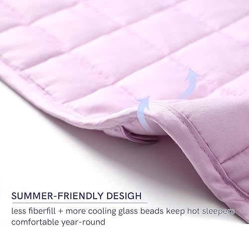 Vista 157 de YnM - Manta con peso para adultos, algodón pesado, perlas de vidrio refrescantes para usar todo el año, ideal para una persona de 240 libras