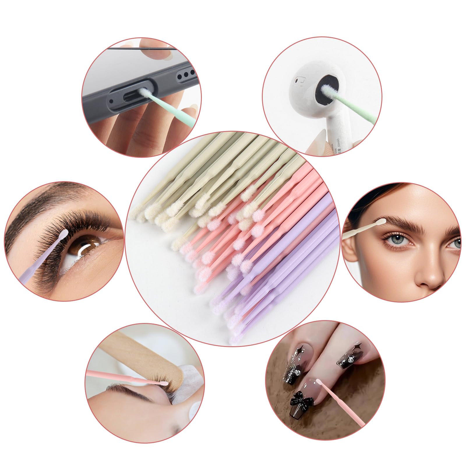 300 pcs Disposable Micro cotton swabs, Micro Applicator Brush,Micro Swabs For Eyelash Extensions,Mascara Micro Brush with Organizer Box For Cleaning Makeup and Personal Care (mixed-3 color) 4