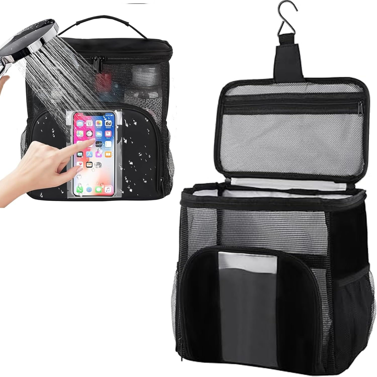 IVICOO Mesh Shower Caddy Shower Bag Shower Caddy Portable Dorm Room Essentials for Boys and Girls with Hanging