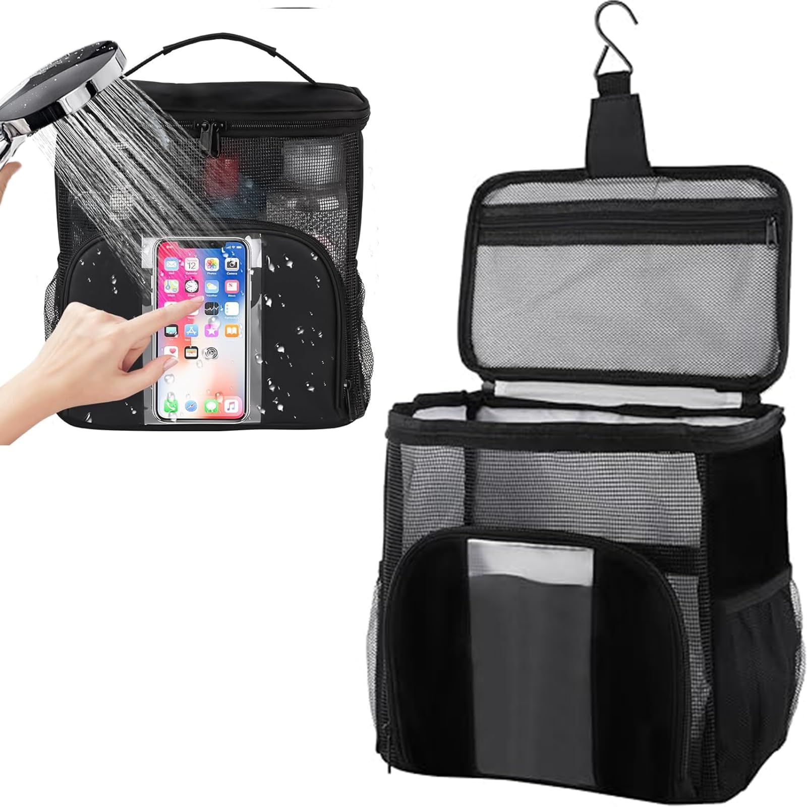 IVICOO Mesh Shower Caddy Shower Bag Shower Caddy Portable Dorm Room Essentials for Boys and Girls with Hanging