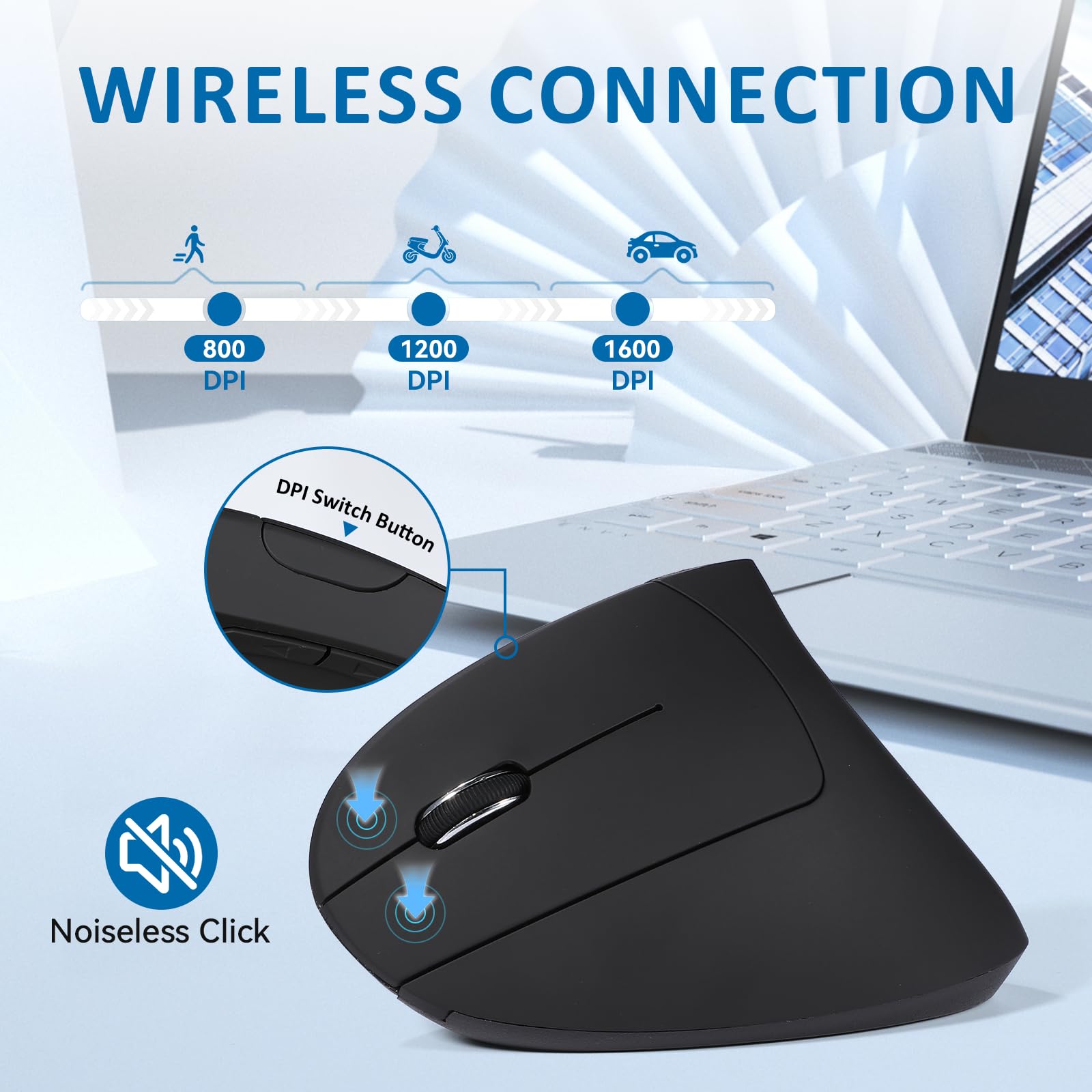 Amazon.com: KUNSI Left Handed Mouse, 2.4G Wireless Left Handed