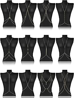 Landical 12 Pcs Gold Body Chains for Women Sexy Layered Belly Waist Bikini Bra