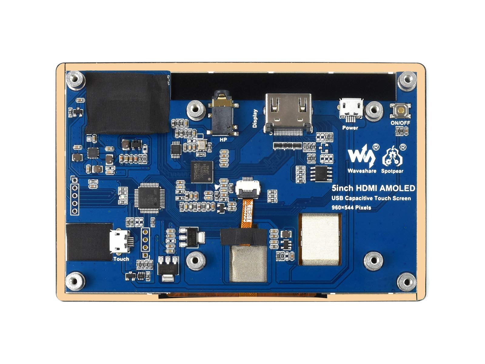 Amazon.co.jp: Waveshare 5インチ静電容量式タッチAMOLEDディスプレイ