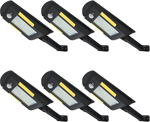KUFUNG Luces solares para exteriores, 158 luces LED inalámbricas impermeables con sensor de movimiento de seguridad para exteriores, para terraza,