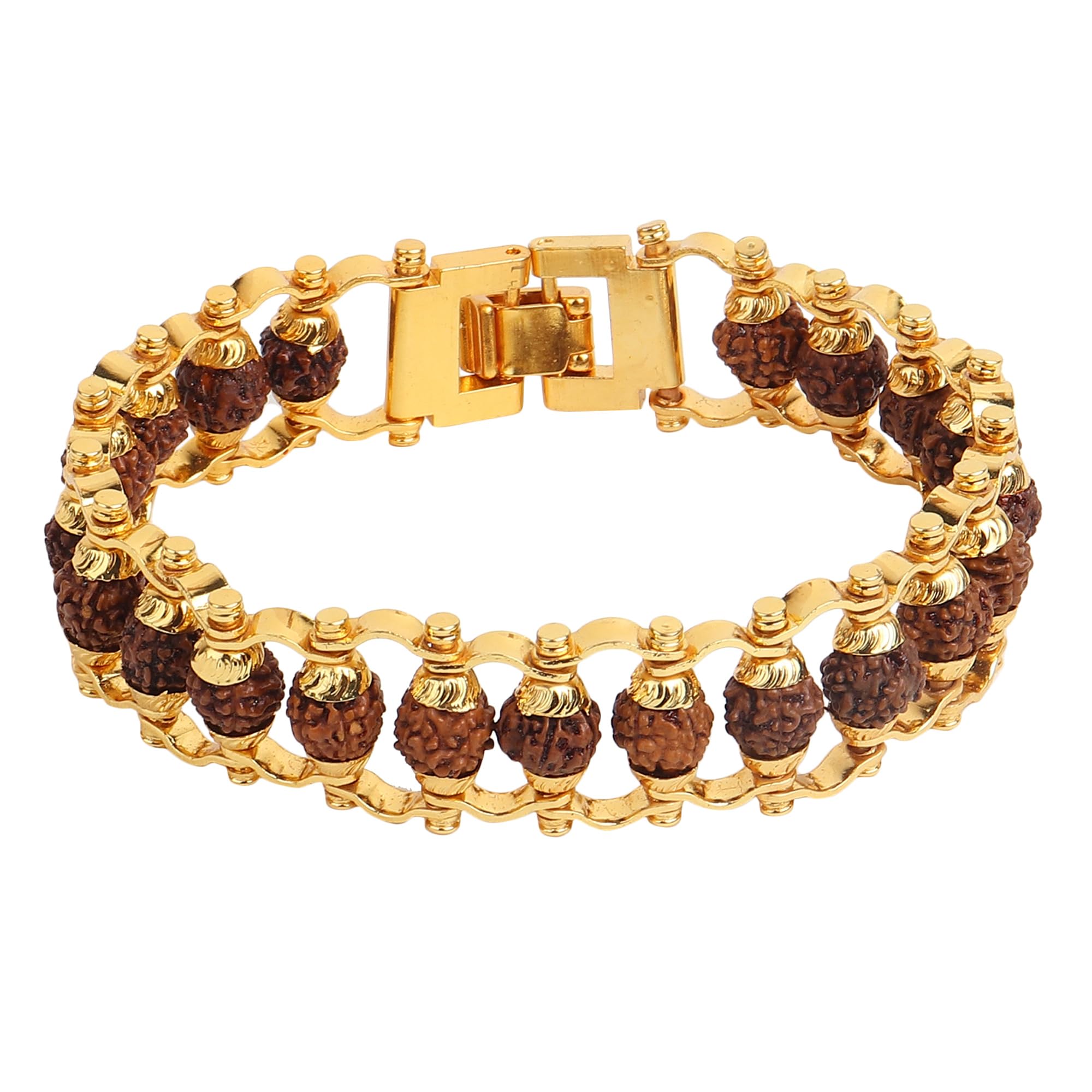 Divine Hindu Premium Rudraksha Cycle Chain Bracelet | ISO Certified | 21 Brown Beads Rudraksha Cycle Chain Bracelet for Men | Size: 8 Inches (B0D8YB225T) Amazon Price History, Amazon Price Tracker