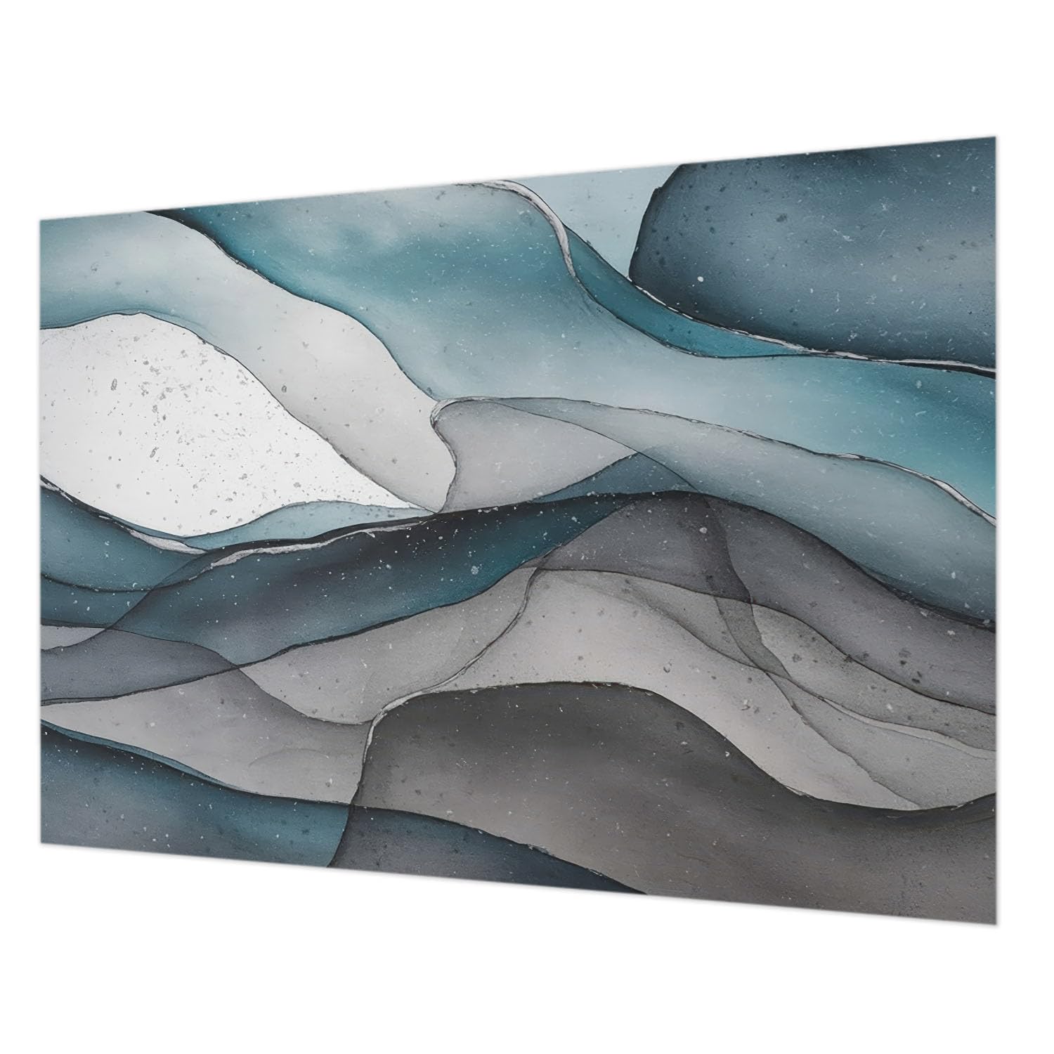 Décor mural vagues colorées facile à nettoyer avec colle incluse