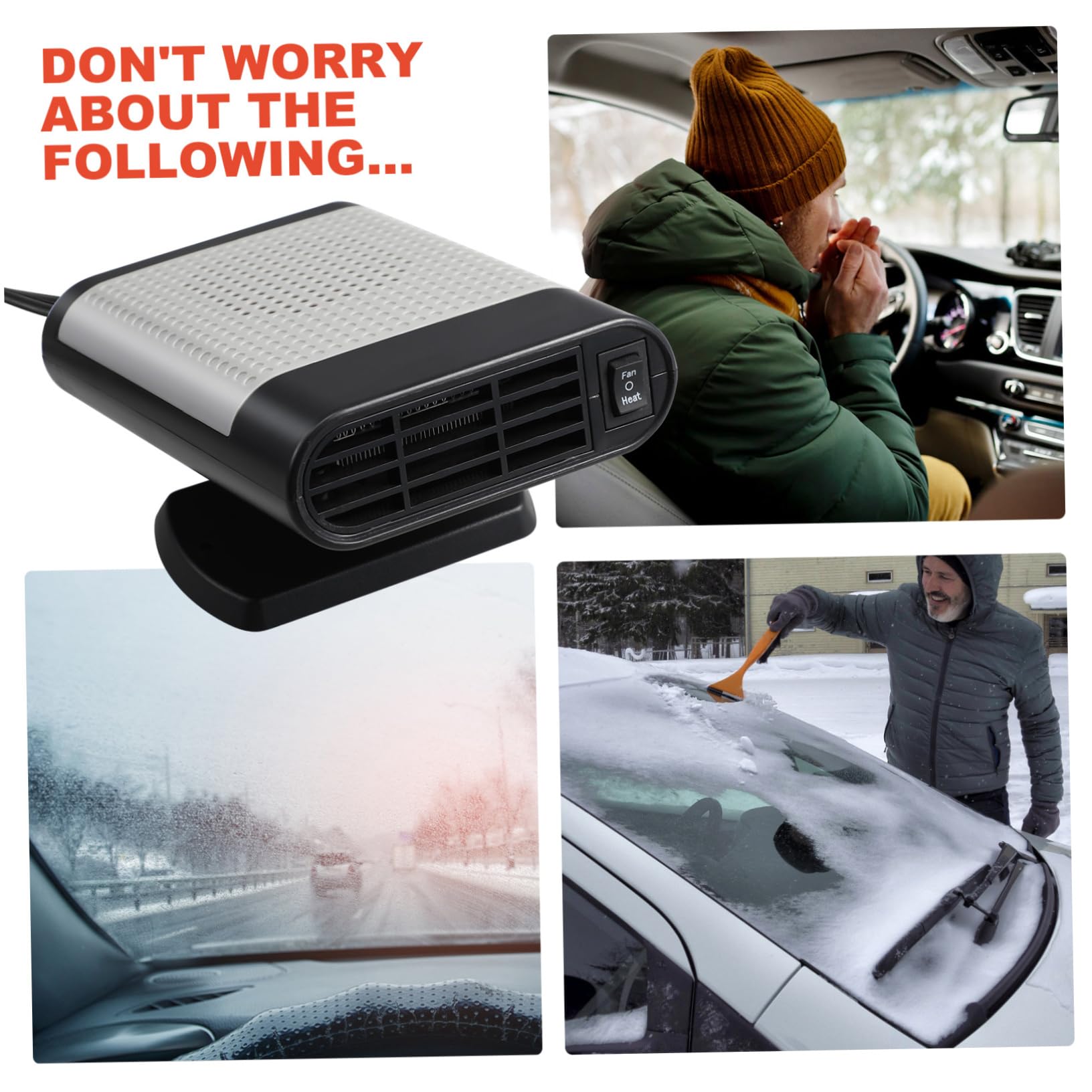 PLAFOPE Chauffage De Voiture 12 V Désembueur De Pare-brise Dégivreur Rotatif Pratique