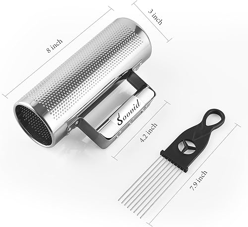 Miniatura 2 de Sovvid Guiro - Coctelera de acero inoxidable de 8 x 3 pulgadas con raspador de percusión latina, instrumentos musicales de acompañamiento de banda