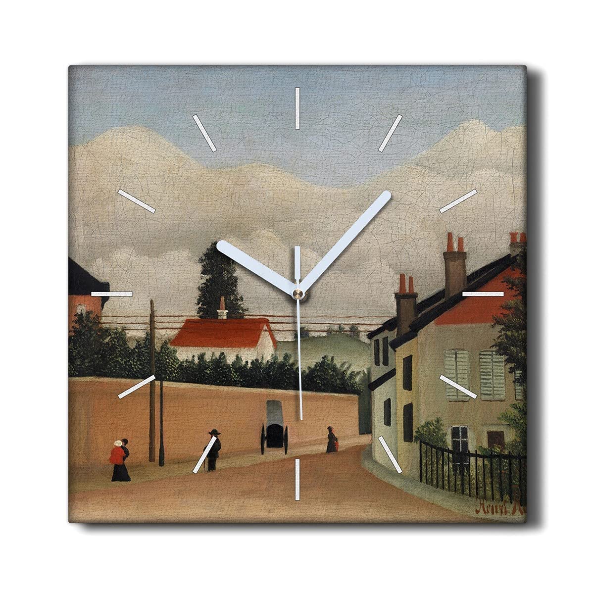 Horloge sur Toile Salon Decoration Murale Ambiance Montagne et Ciel
