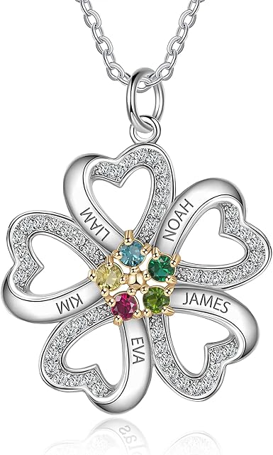 Engraved Birthstone necklace 