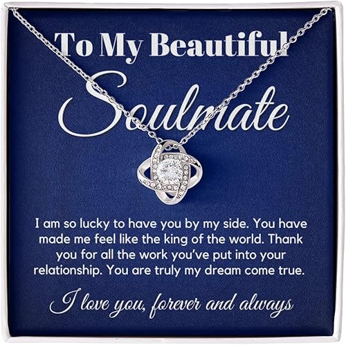 Miniatura 8 de to My Soulmate Love Knot Necklace - My Lovely Wife Gifts for Girlfriend Romantic Gifts for Her from Husband to Wife Valentines Day for Wife WF9