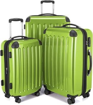 HAUPTSTADTKOFFER - Alex - Set of 3 Hard-side Luggages Trolley Suitces Expandable, TSA, S, M & L, applegreen