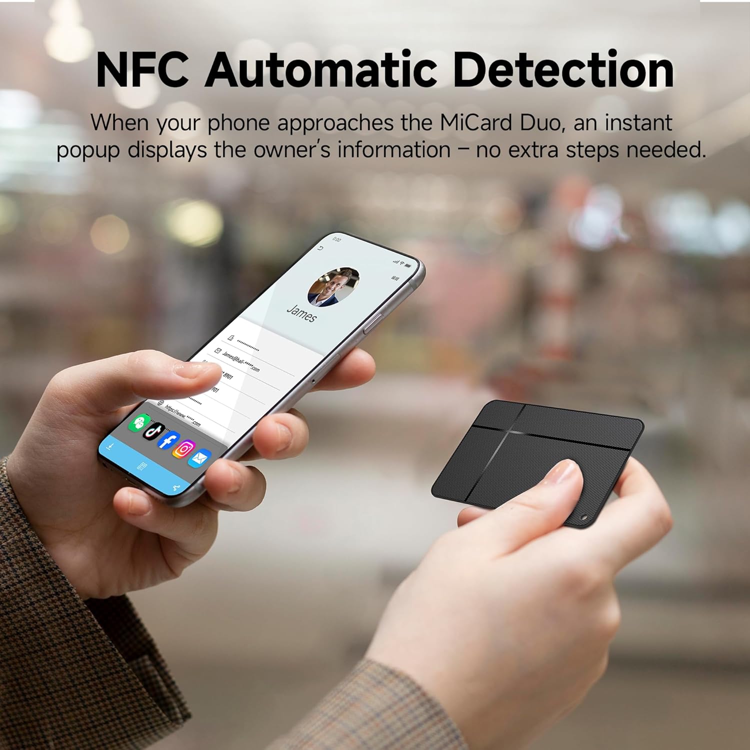 Wallet Tracker Card for iOS and Android, Wireless Rechargeable Wallet Finder, Bluetooth Tracking Tag for Google Find Hub or iOS Find My App, Charger NOT Included (1 PC) (iOS & Android, 1PC)