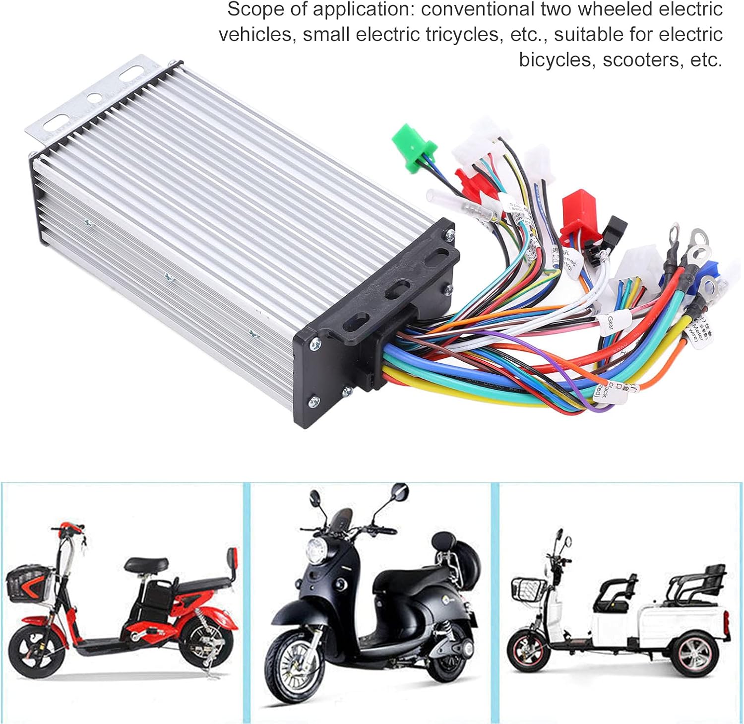 Brushless Controller, 50V72V Metal Motor Brushless Controller, 12 Tube Dual Mode Electric Accessories for Electric, Electric Scooter