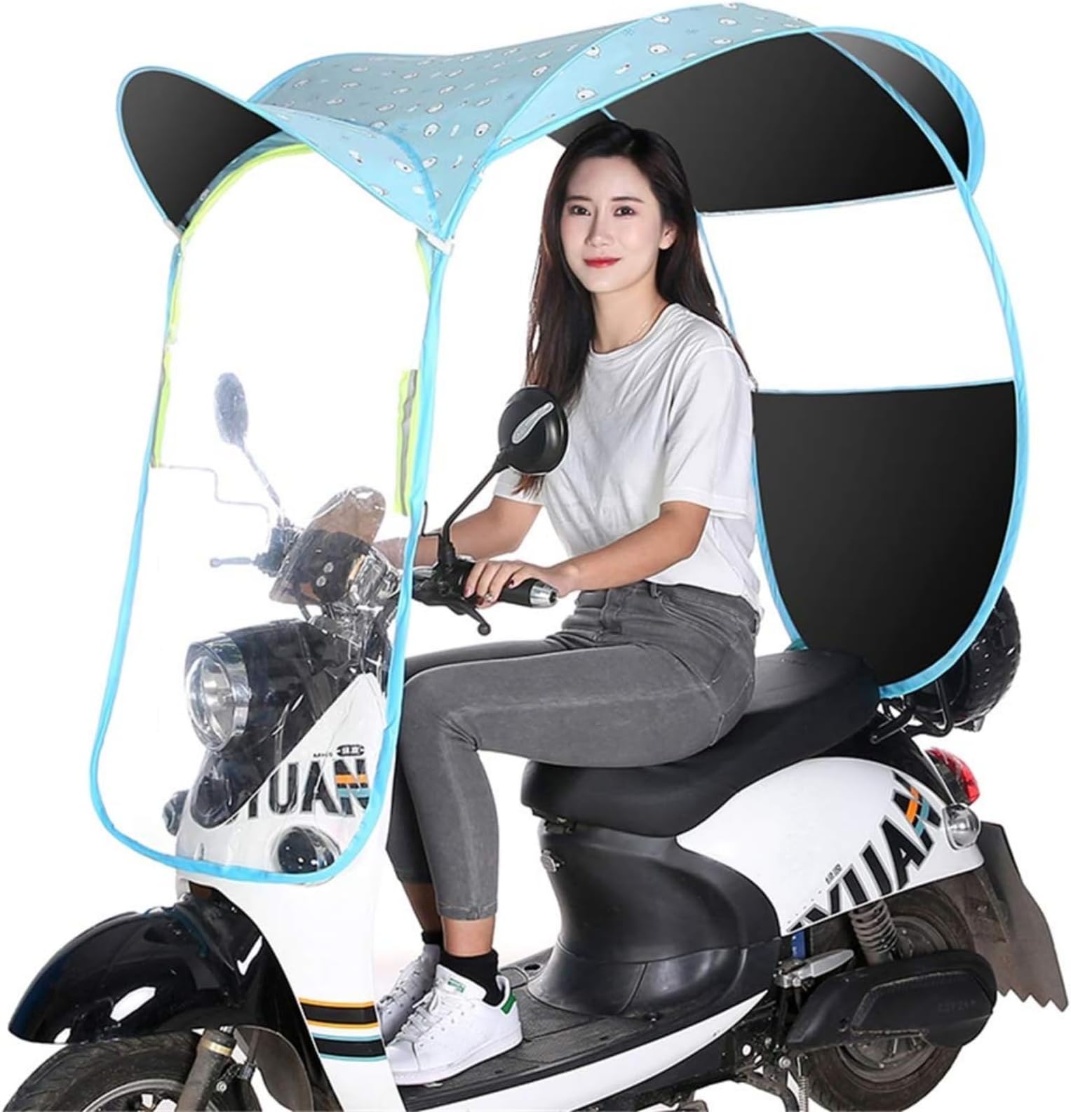 Universal Electric Motorcycle Sunshade Cover Scooter Rain Waterproof Cover Battery Car Canopy Umbrella Cover