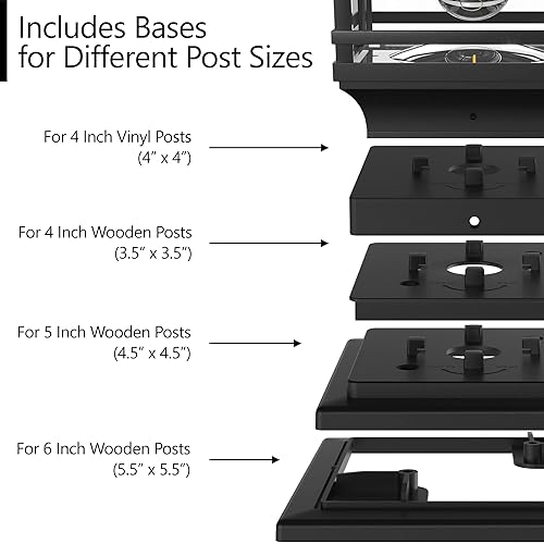 Miniatura 3 de Davinci Lighting - Luces solares estilo Edison, para poner en postes, para exteriores, 4 x 4, 5 x 5, 6 x 6, luz LED brillante para postes de jardín