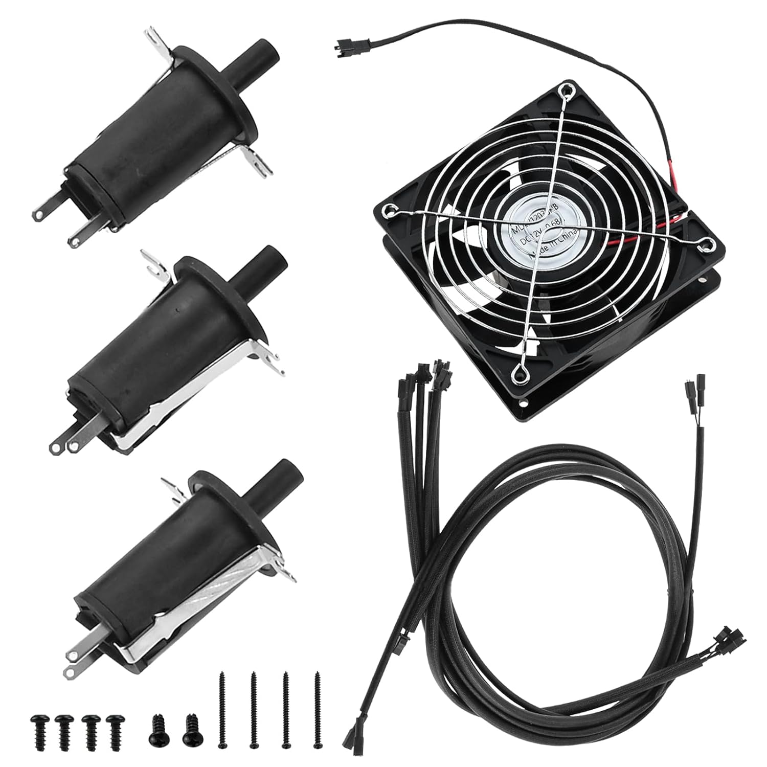 Replacement Fan and Lid/Door Switch Kit Compatible with Masterbuilt Gravity Series 560, 800, 1050 Digital Charcoal Grill and Smokers, Replace 9904190041, 9904190045