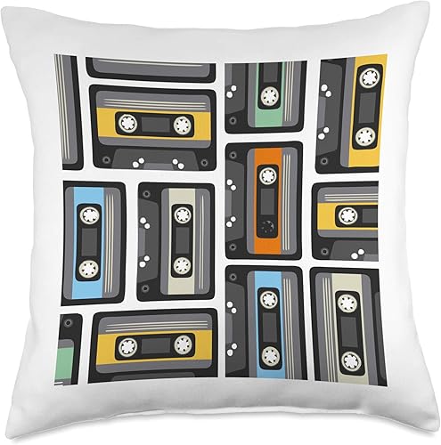 Miniatura 4 de Best 80s & 90s Lifestyle Fashion Gifts Tape Retro 1980s Mixtapes Radio Cassette Player Throw Pillow, 16x16, Multicolor