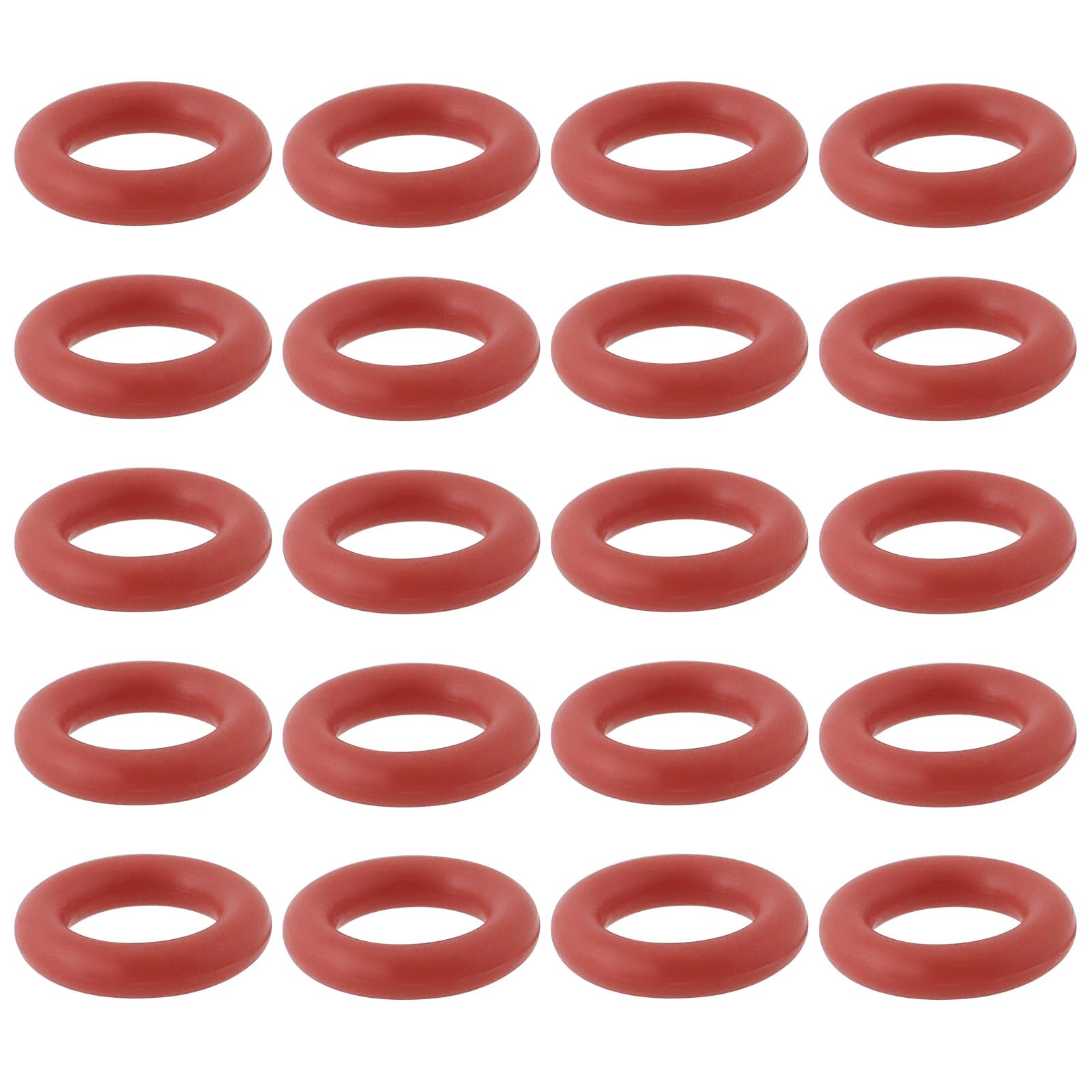 LT Easiyl Silicone O-Ring Seal Gasket, 100pcs, 7x4x1.5mm, Red