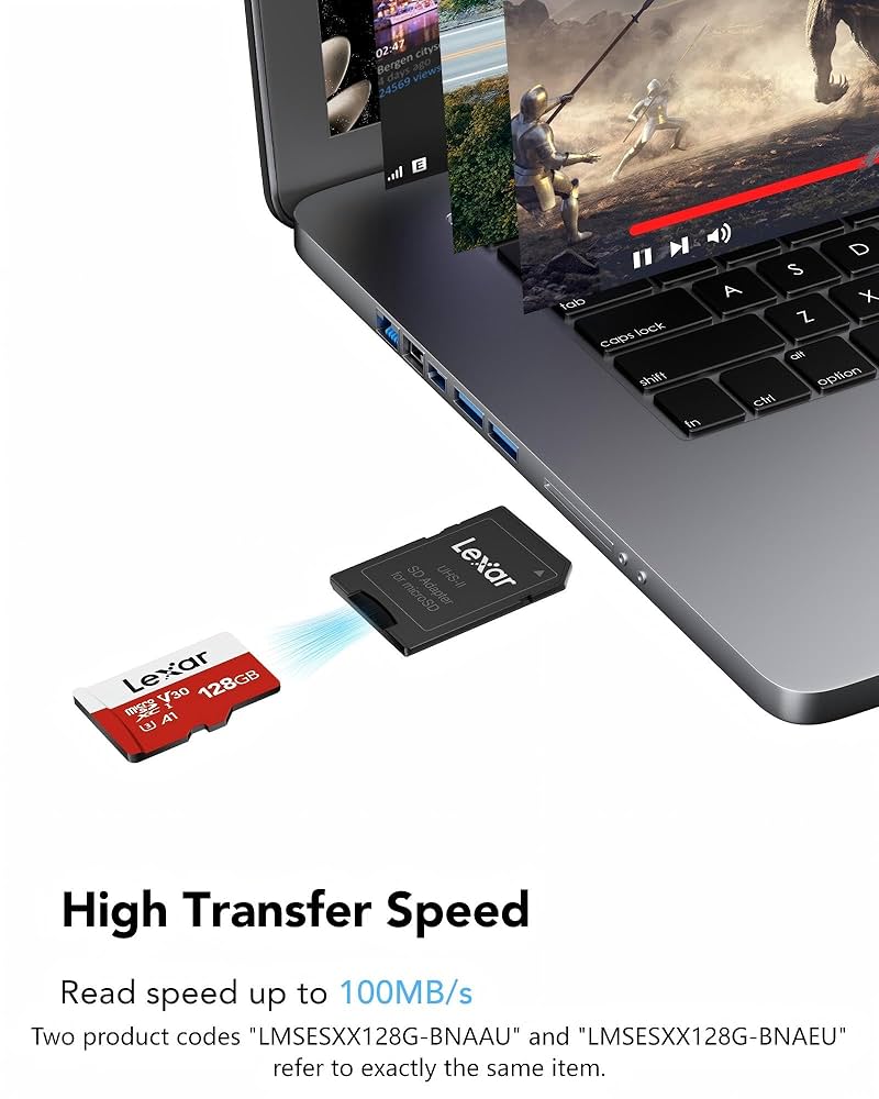 Lexar　マイクロSD 128g Amazon.com: Lexar 128GB Silver Plus Micro SD Card Up to 205