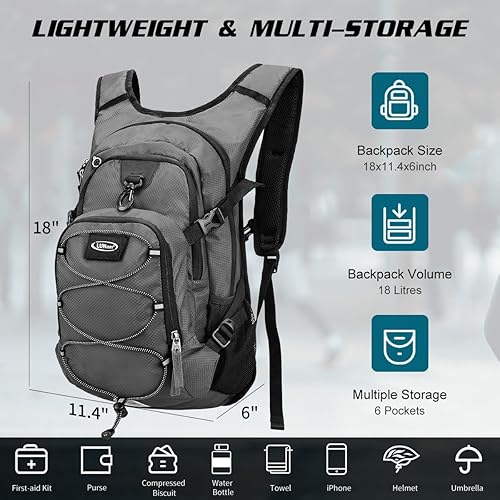 Miniatura 2 de Mochila de hidratación con vejiga de agua de 3 litros, mochila de hidratación aislada para correr, mochila de agua ligera para senderismo, ciclismo,